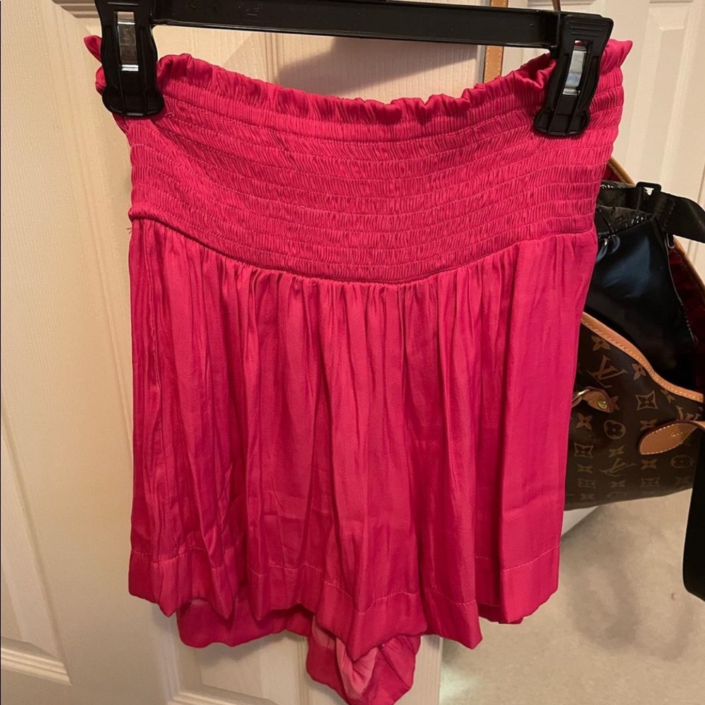 Pink smocked shorts!
